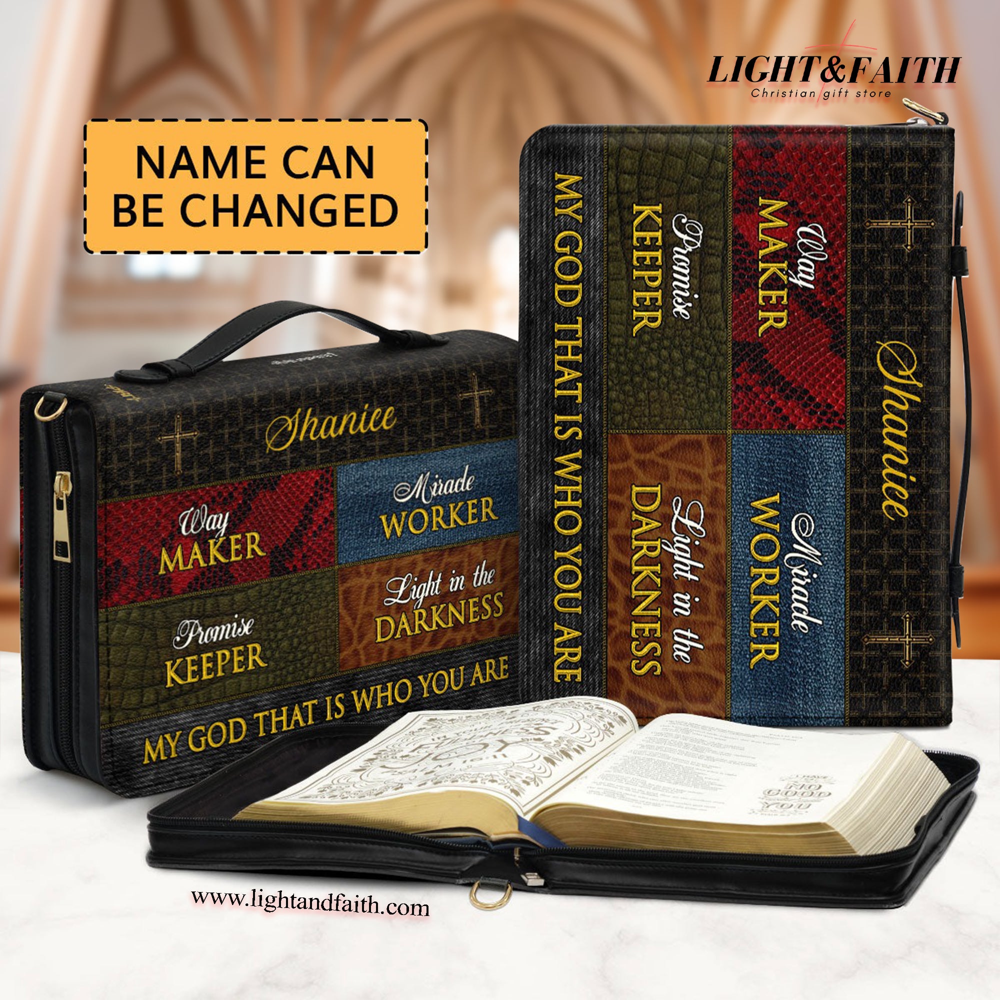 Way Maker Leather Book Cover, Personalized Bible Cover With Handle, Spiritual Gift For Christian People, Christian Gift, Bible Covers Jesus Gifts